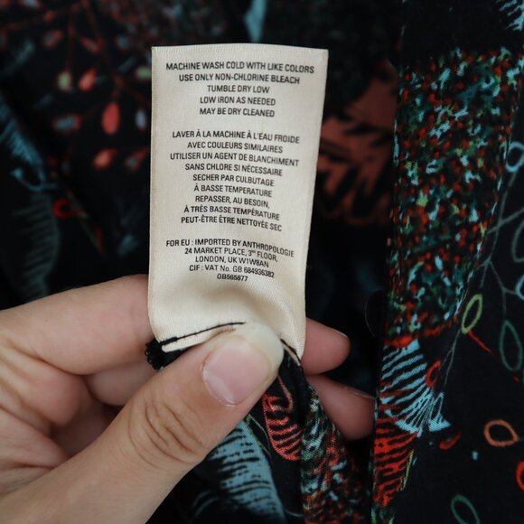 Anthropologie Black and Blue Floral Jumpsuit - Picture 8 of 11